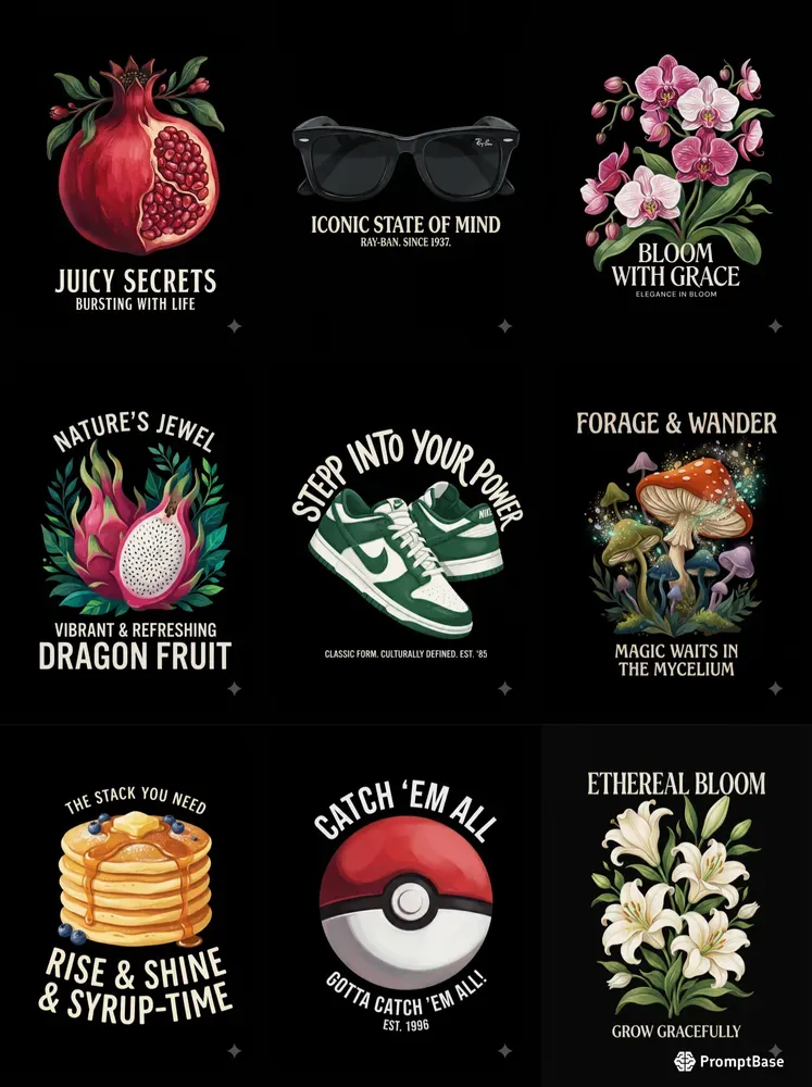 Modern Digital Gouache Tshirt Designs