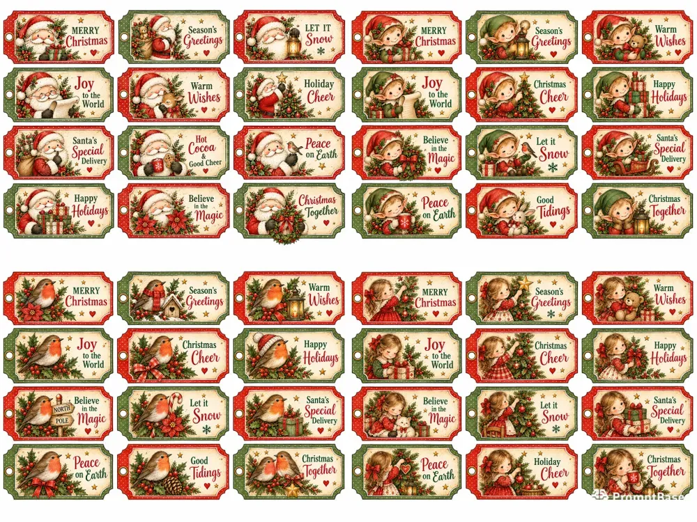 Vintage Christmas Label Ephemera Journals