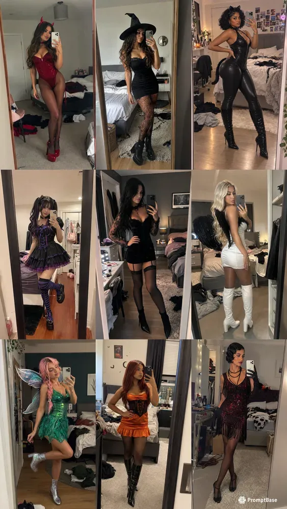 Viral Halloween Outfits Mirror Selfies