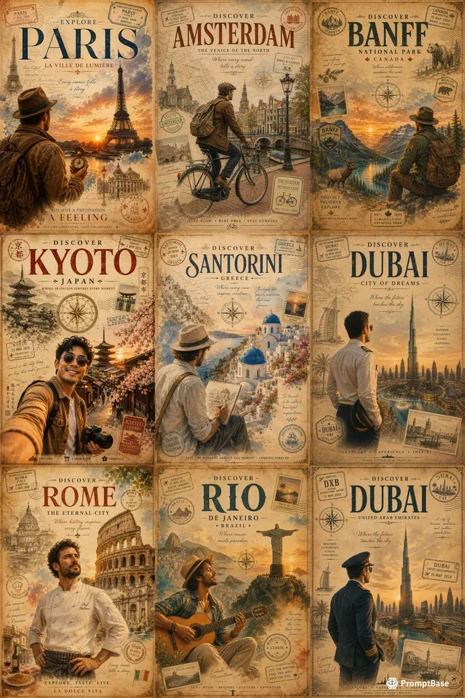Luxury Vintage Travel Poster Generator