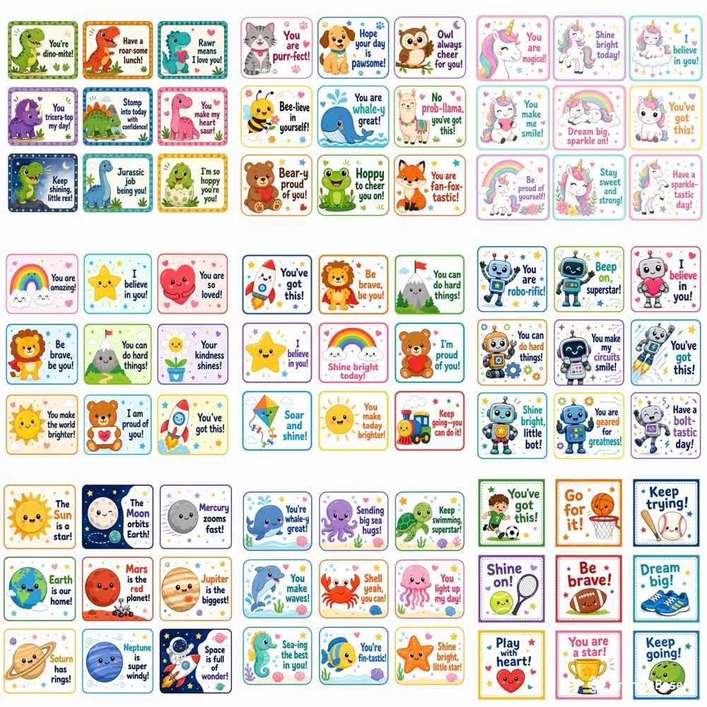 Lunchbox Notes Card Sets Any Themes