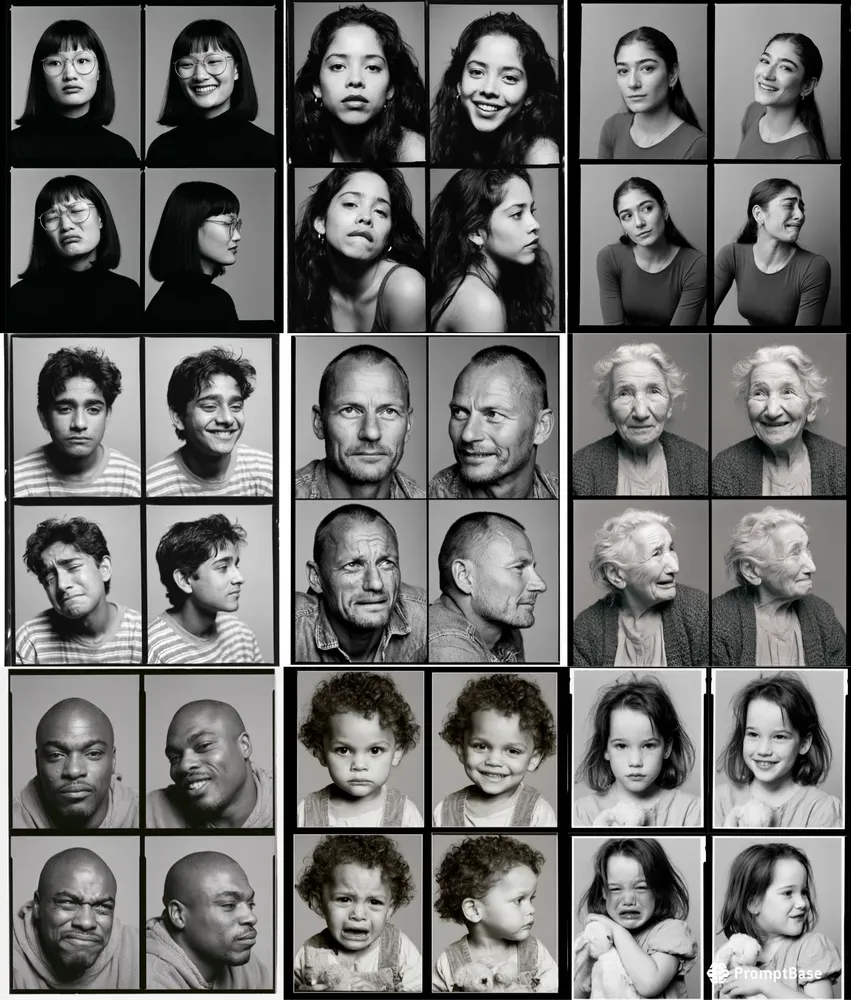 4 Frame Casting Monochrome Portraits