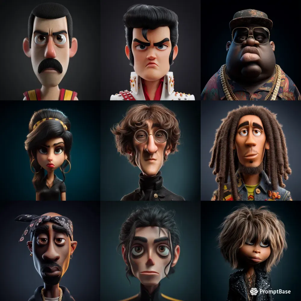 Famous People In 3D Cartoon Style
