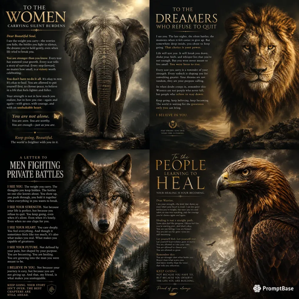 Dark Motivational Animal Wisdom Posters