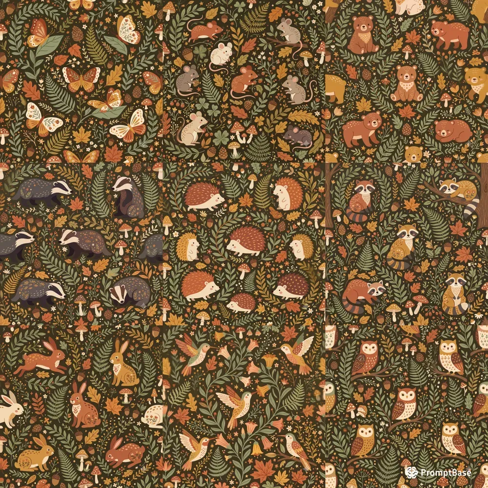 Woodland Animal Seamless Patterns