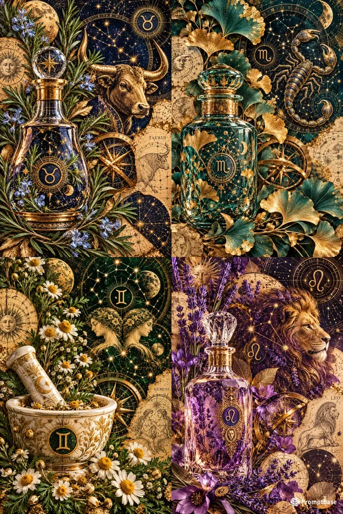 Celestial Apothecary Gold Collage Art