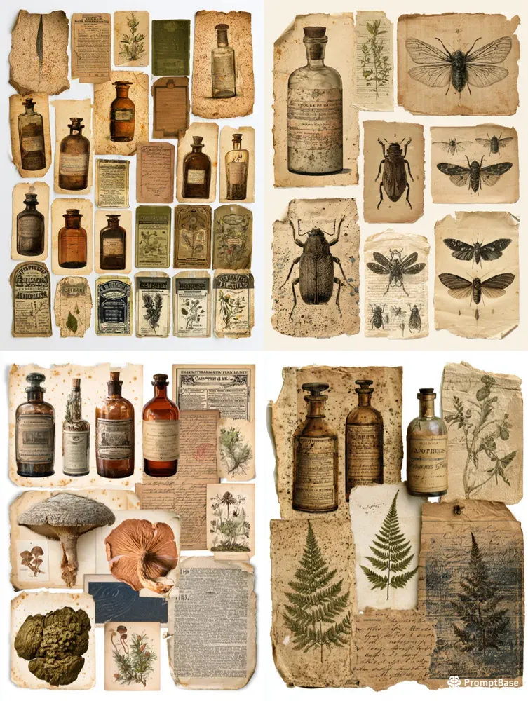 Vintage Apothecary Ephemera Sheets