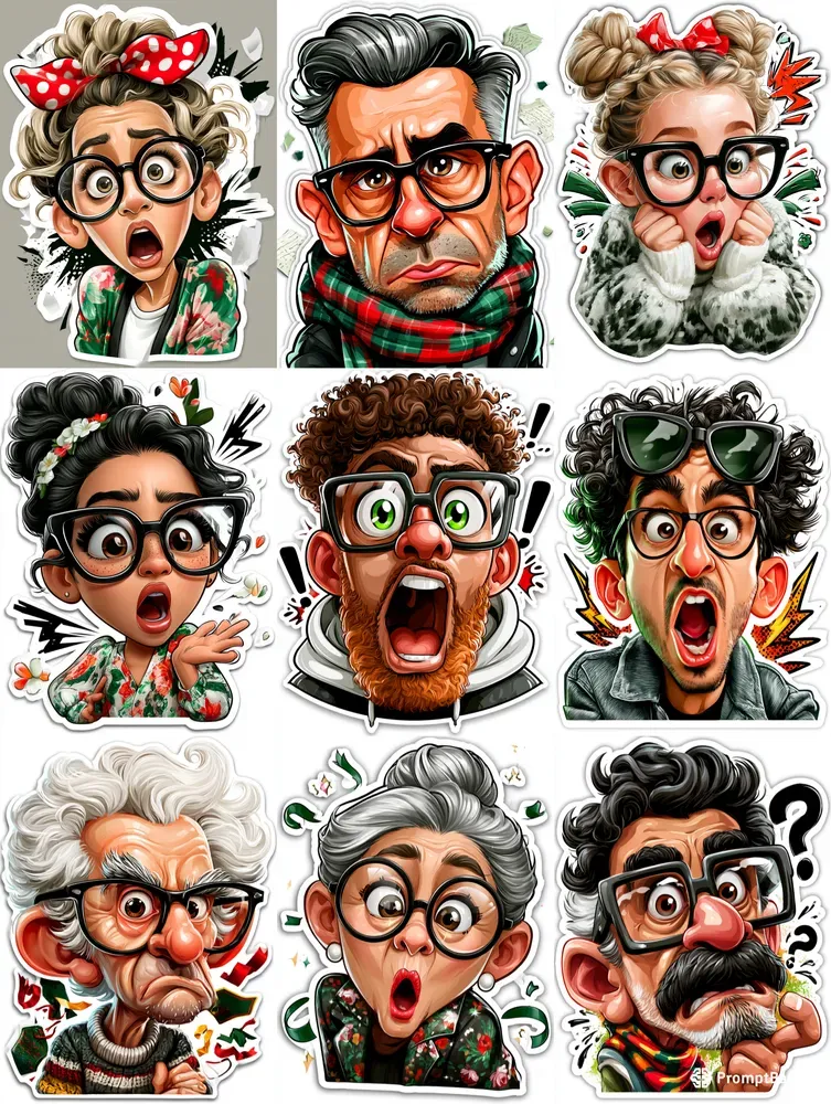 Funny Sticker Caricatures