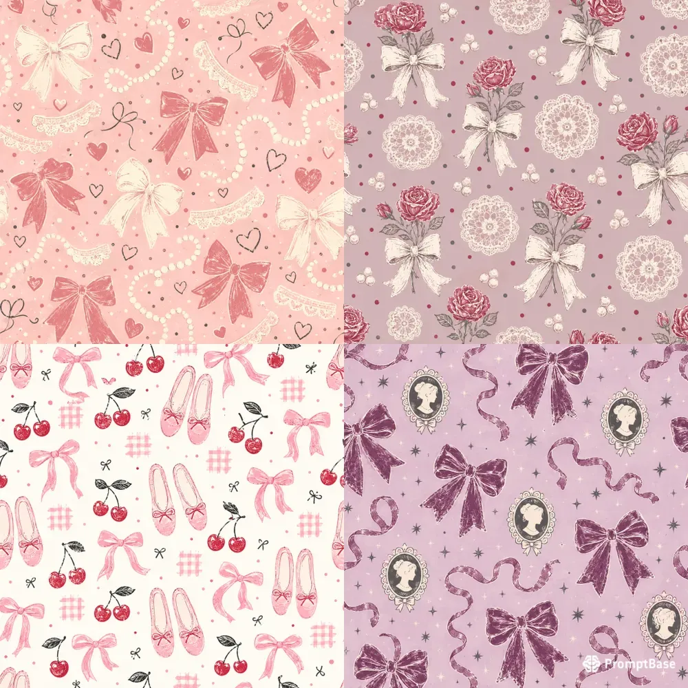 Coquette Bow Ribbon Patterns