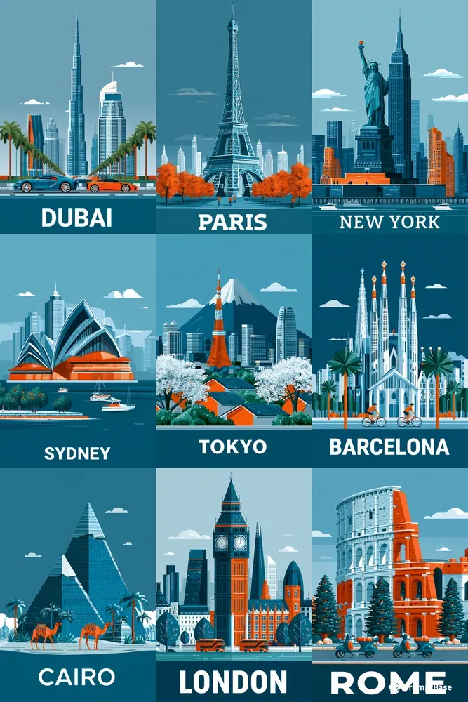Clean Vector Travel Posters