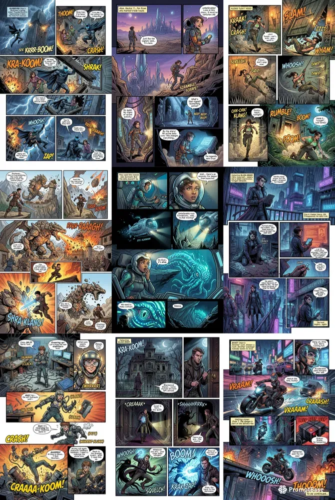 Comic Book Panels And Pages