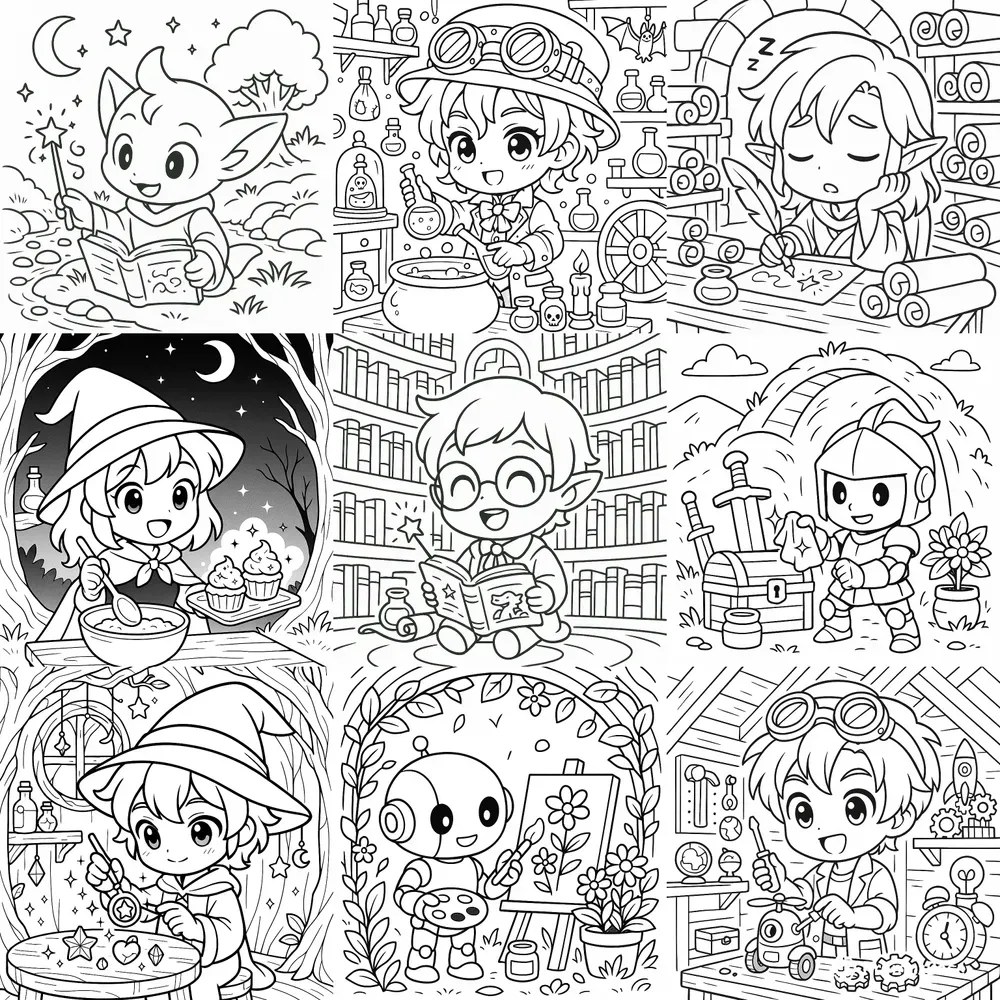Chibi Fantasy Coloring Books