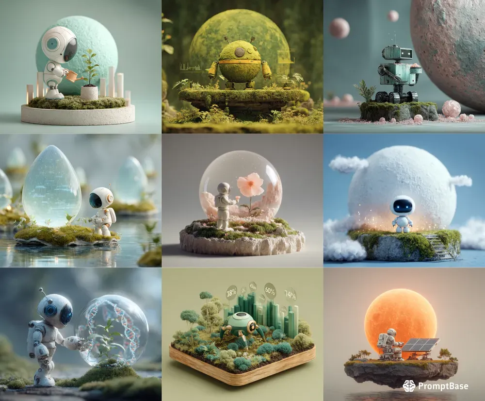 Ecofuturist 3D Minimalist Renders