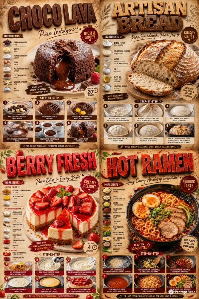 Professional Culinary Recipe Infographics