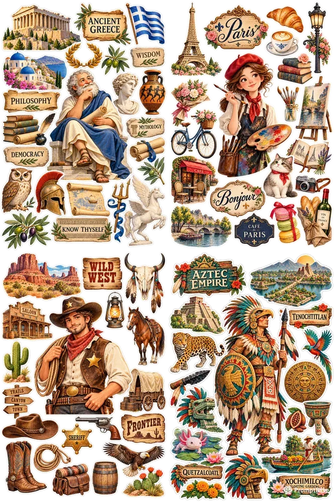 Printable Themed Sticker Sheet Pods