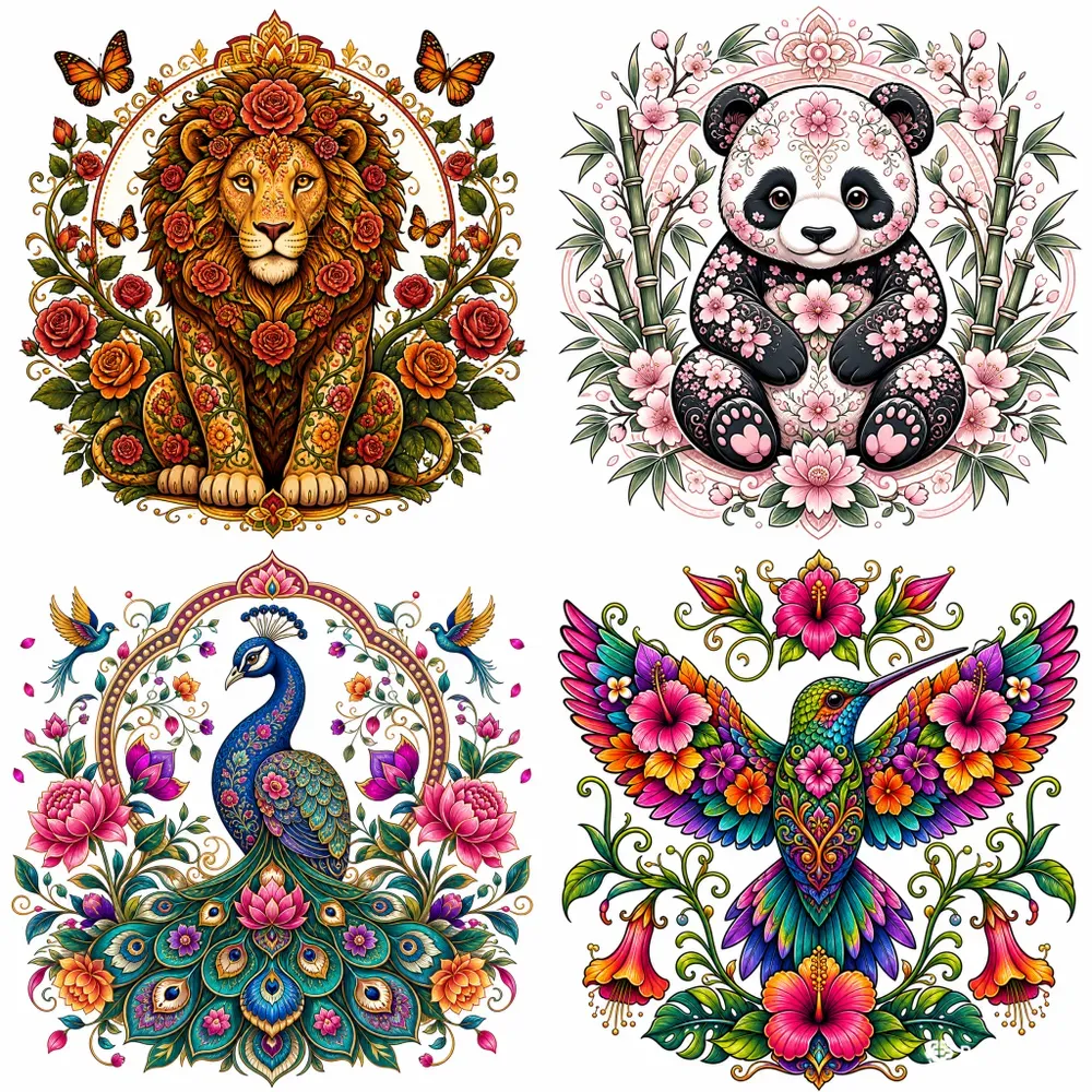 Floral Animal Mandala Illustration Packs