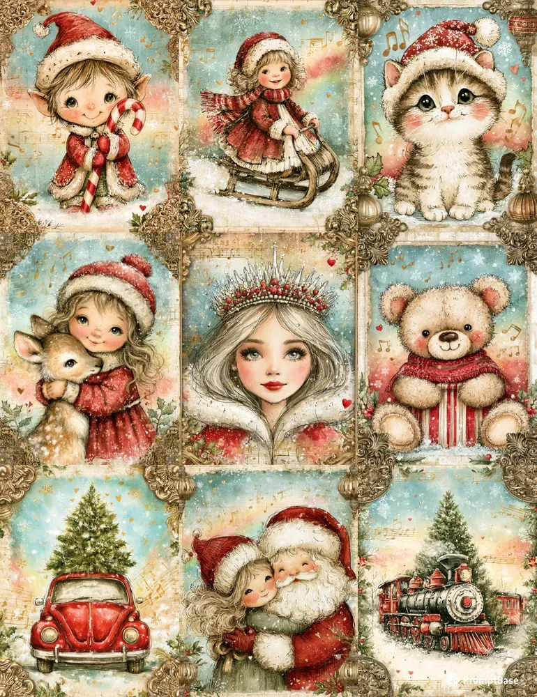 Vintage Christmas Junk Journal Ephemera