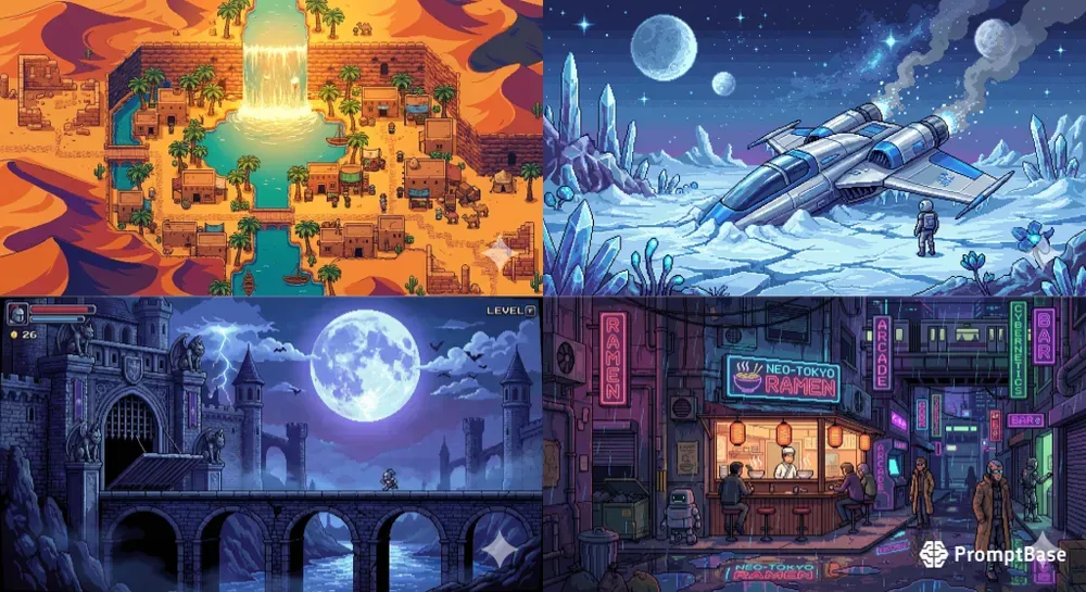 Pixel Art Indie Game Scenery Generator