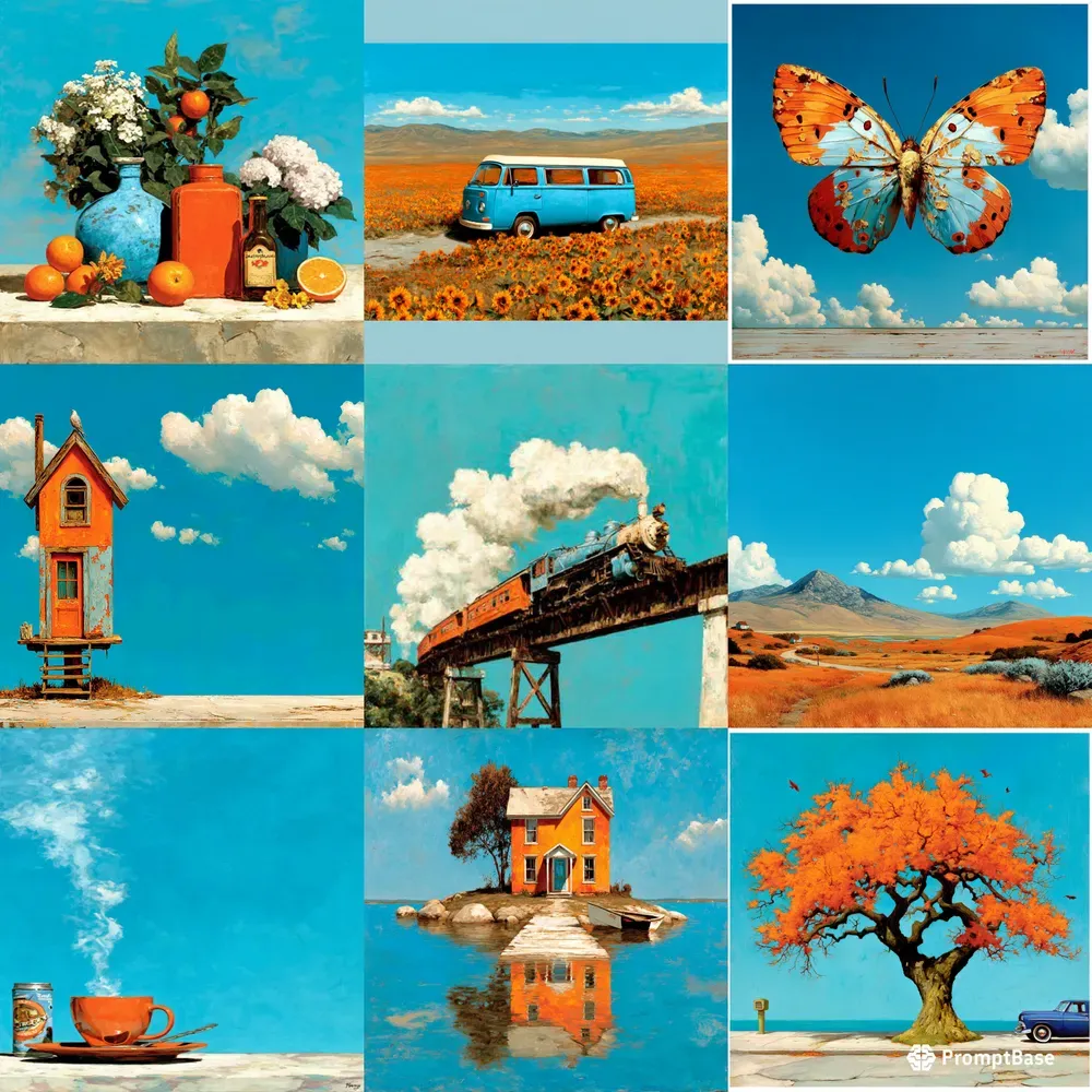 Oil Retro Americana Surreal Whimsies