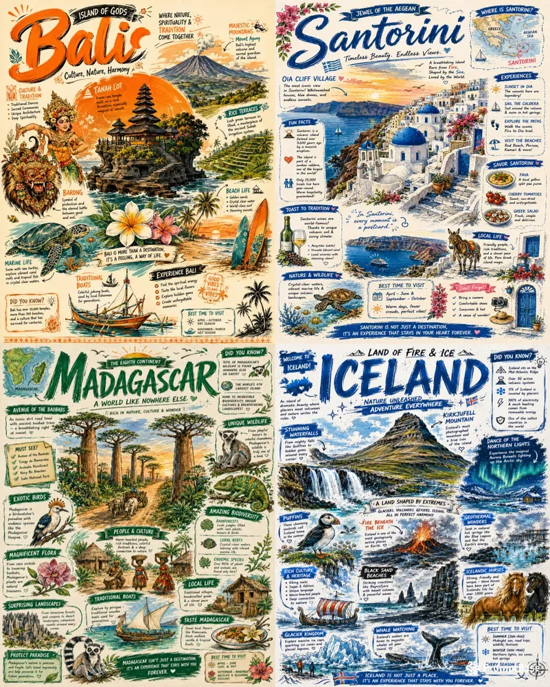 Bold Handdrawn Island Infographics