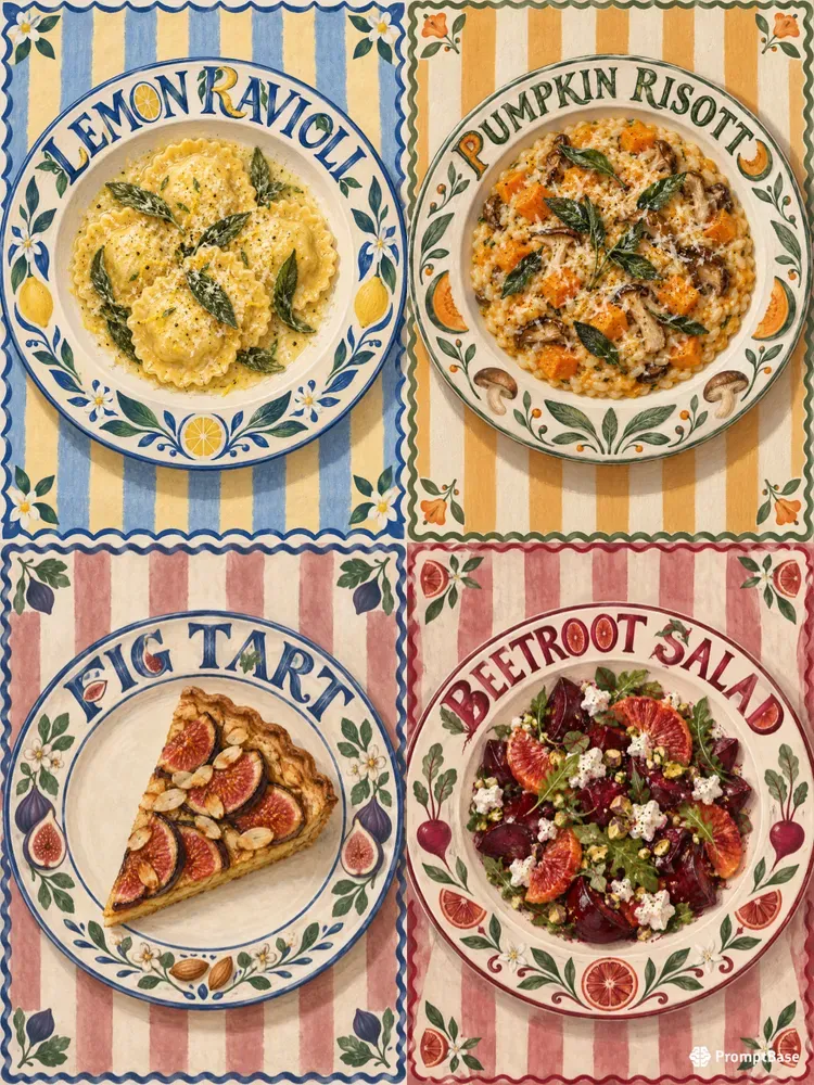 Decorative Food Typography Art Prints