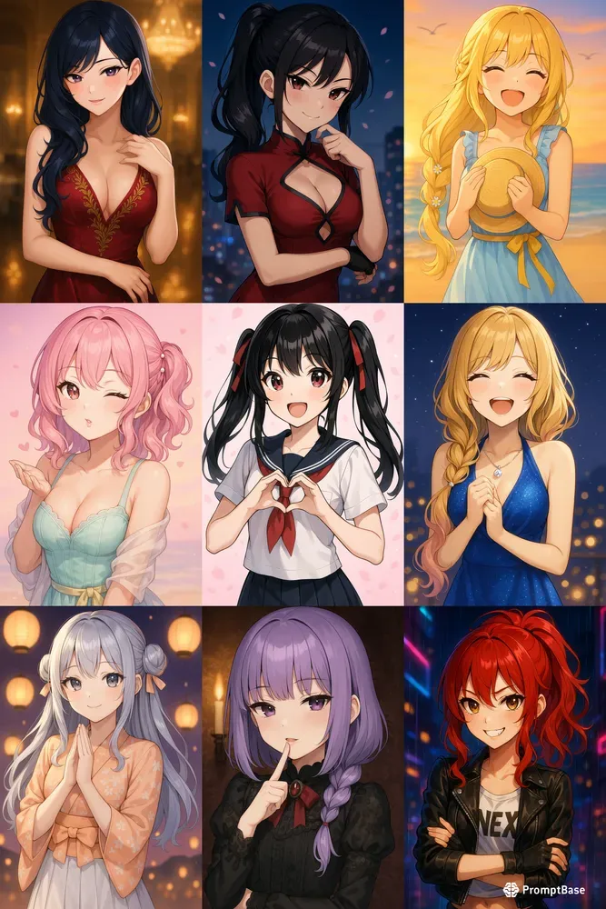 Kawaii Anime Girl Portraits