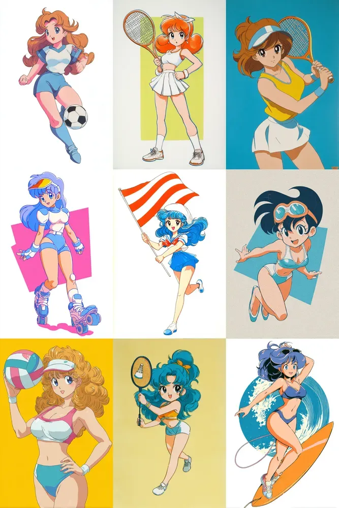 Retro Anime Summer Sports