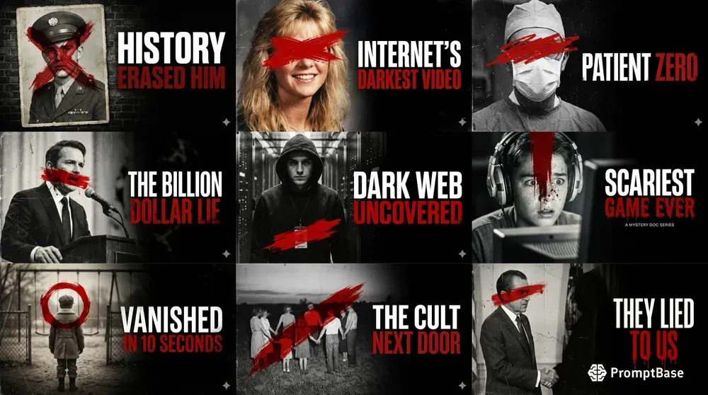 True Crime Documentary Thumbnails