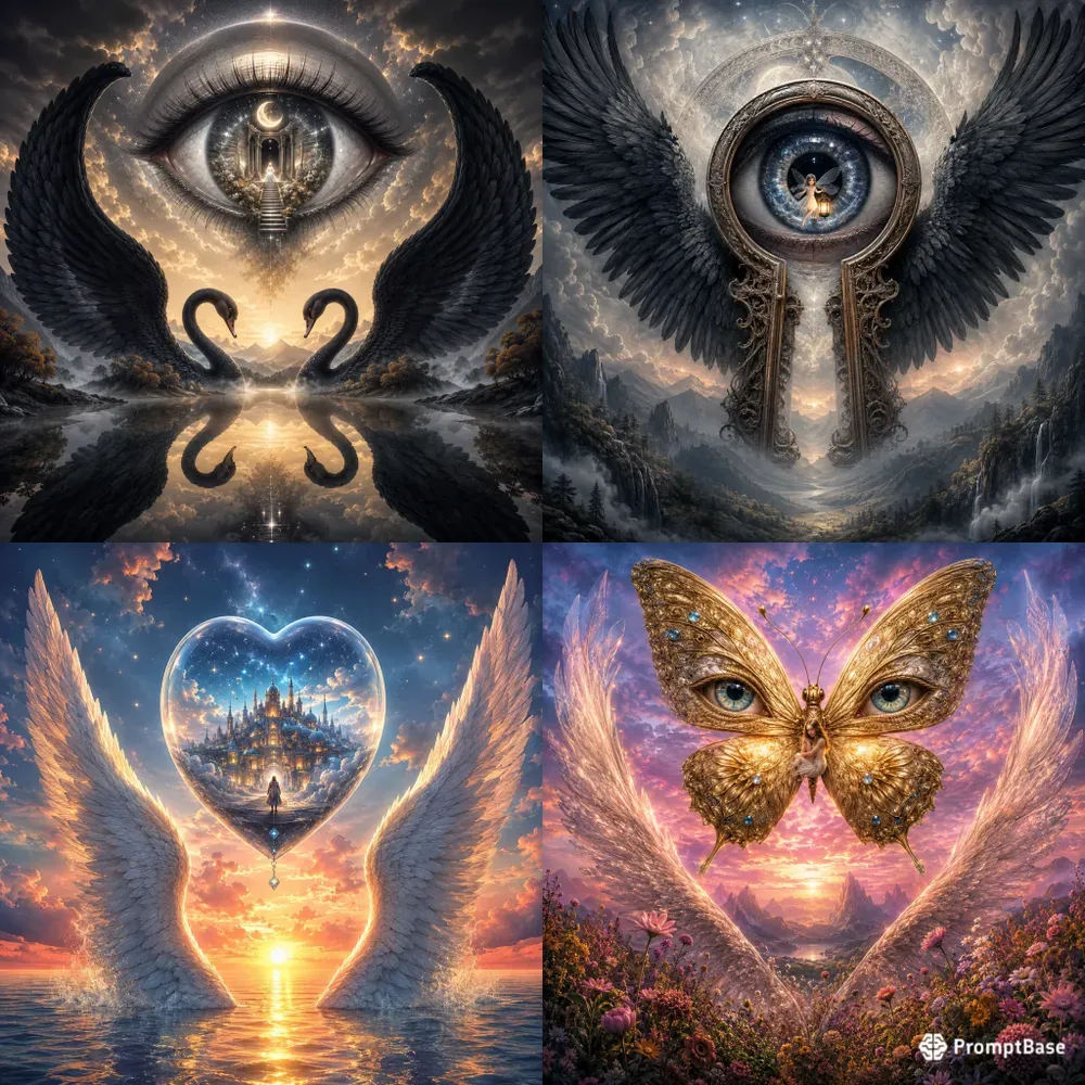 Surreal Wings Dreamscape Visions
