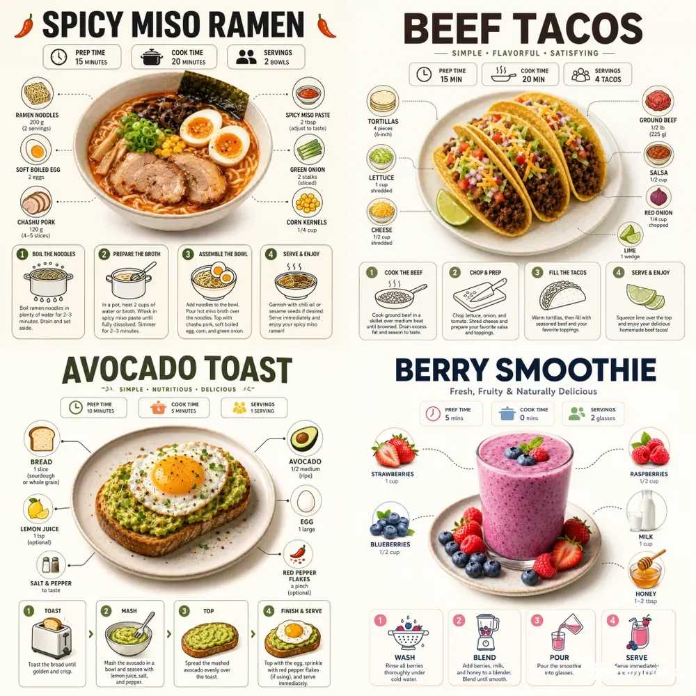 Culinary Recipe Infographic Creators