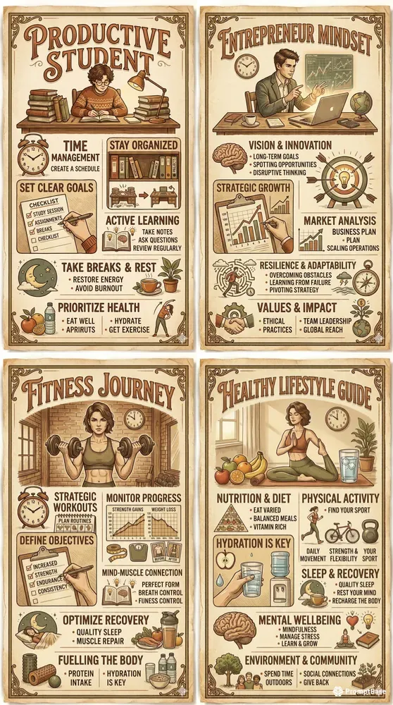 Vintage Habit Infographics