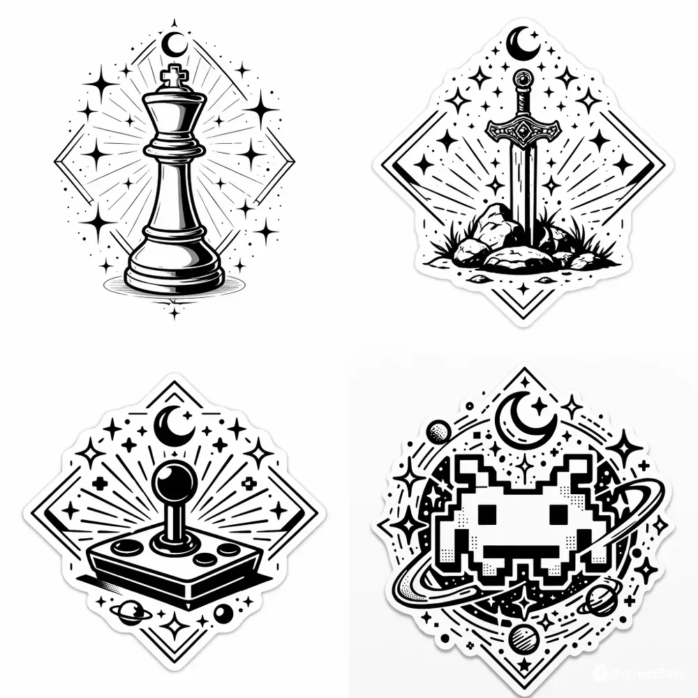 Minimal Celestial Game Stickers