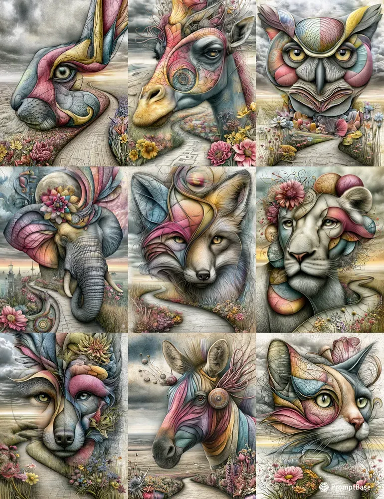 Surreal Collage Animals