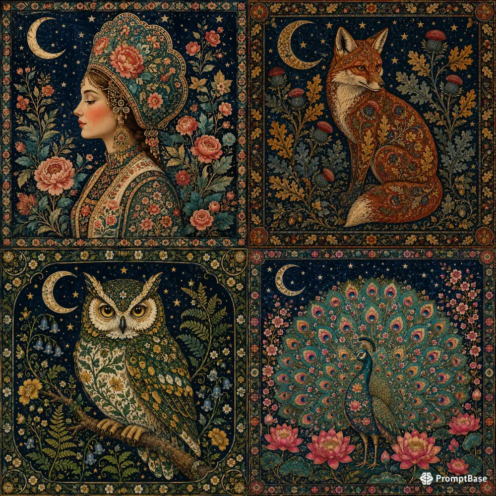 Celestial Folk Floral Art