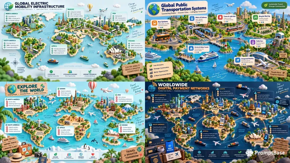 Global Isometric Map Infographics