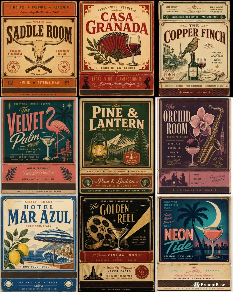 Vintage Matchbook Posters