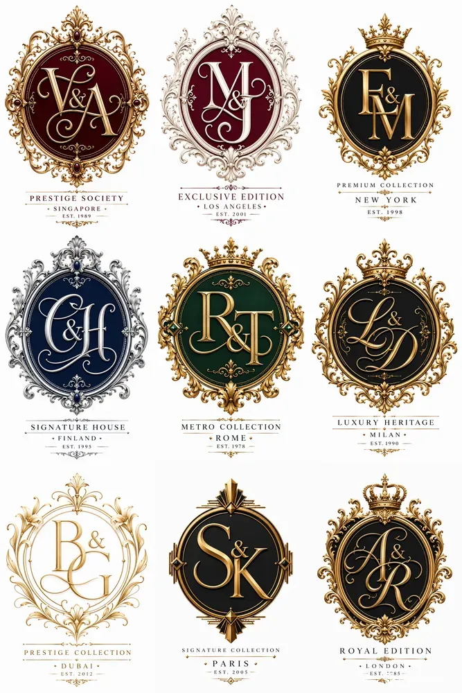 Luxury Monogram Crest Template Designs
