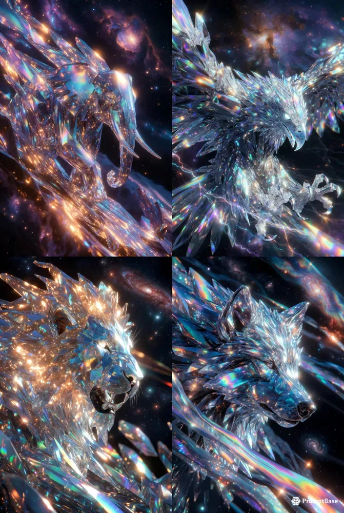 Cosmic Crystal Beast Portraits
