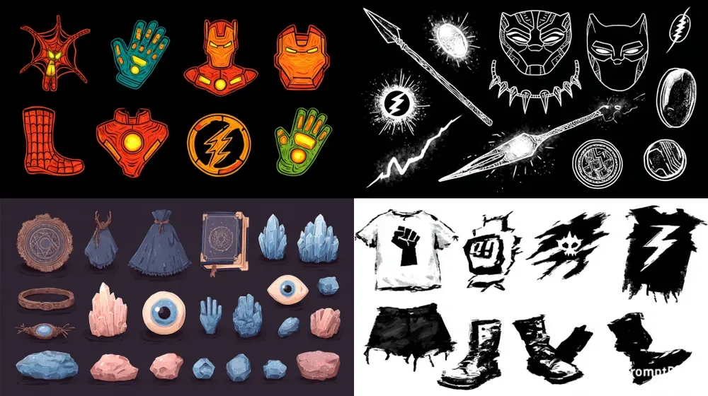 Handdrawn Superhero Comic Doodles