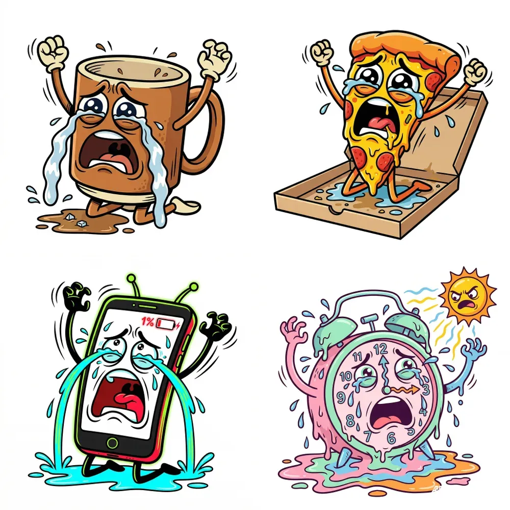 Funny Overdramatic Object Illustrations