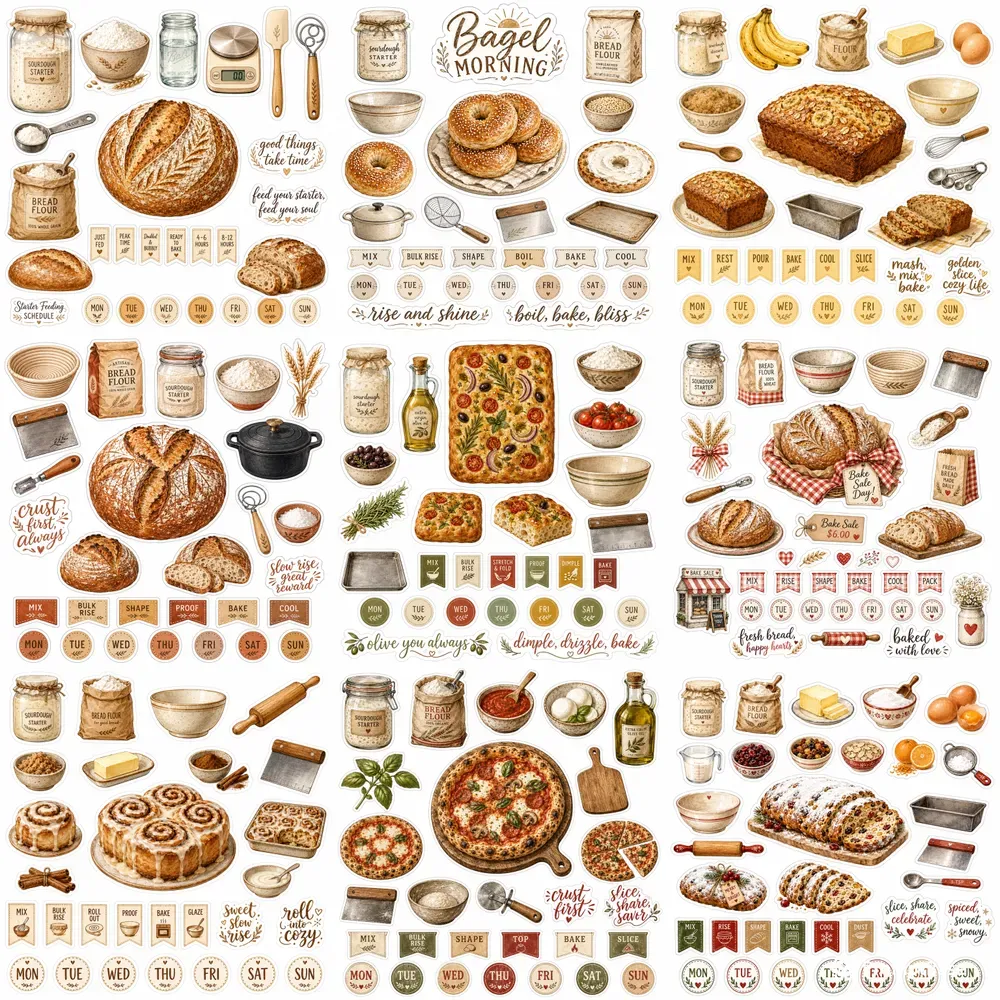 Sourdough Baking Sticker Sheets