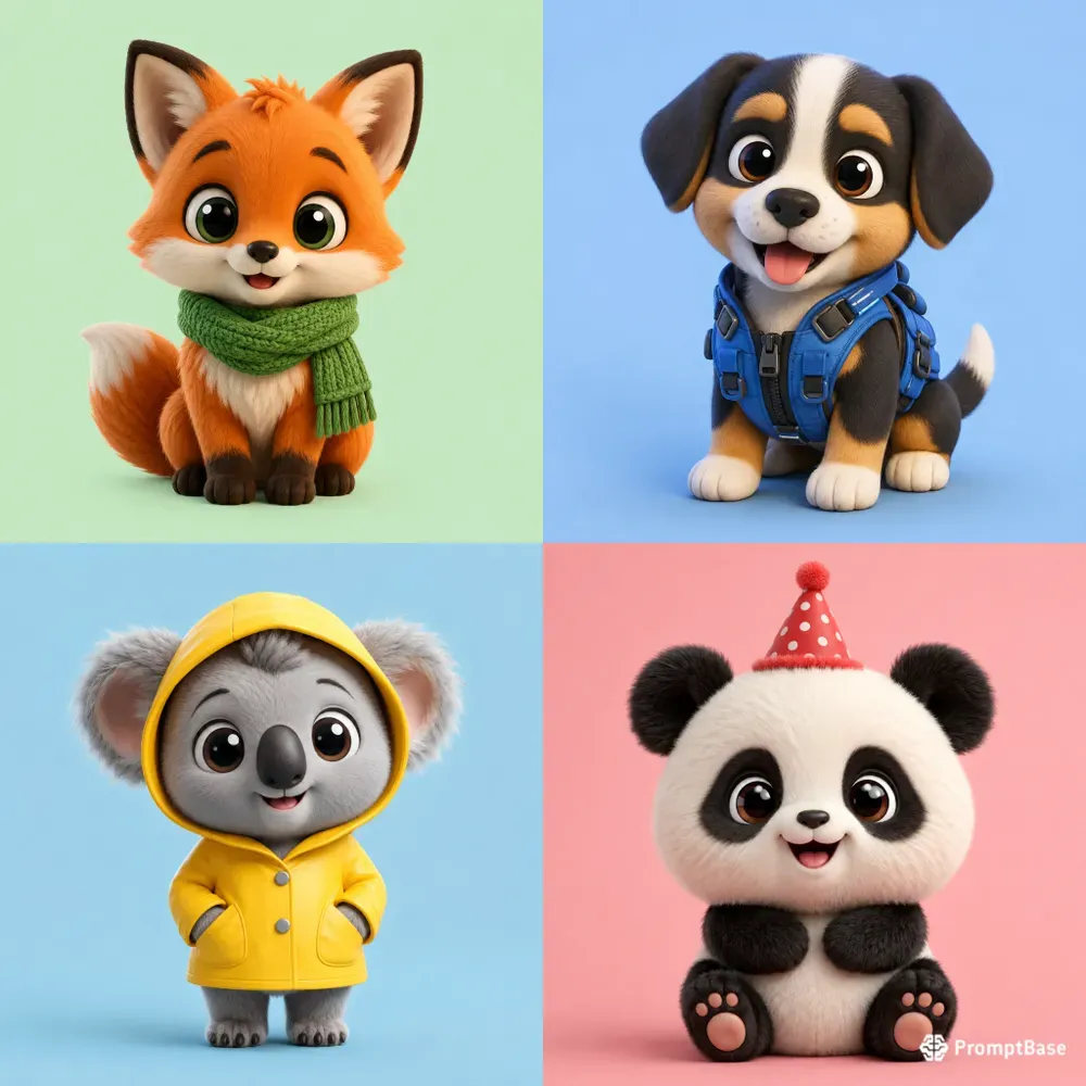 Cute 3D Cartoon Animal Packs