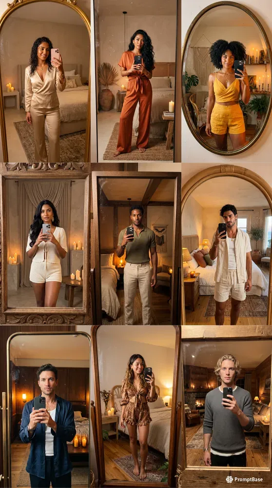 The Warm Bedroom Mirror Selfie Series