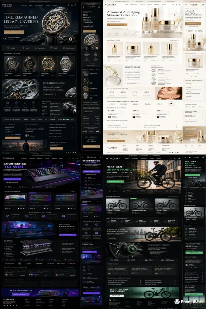 Cinematic Ecommerce Pages