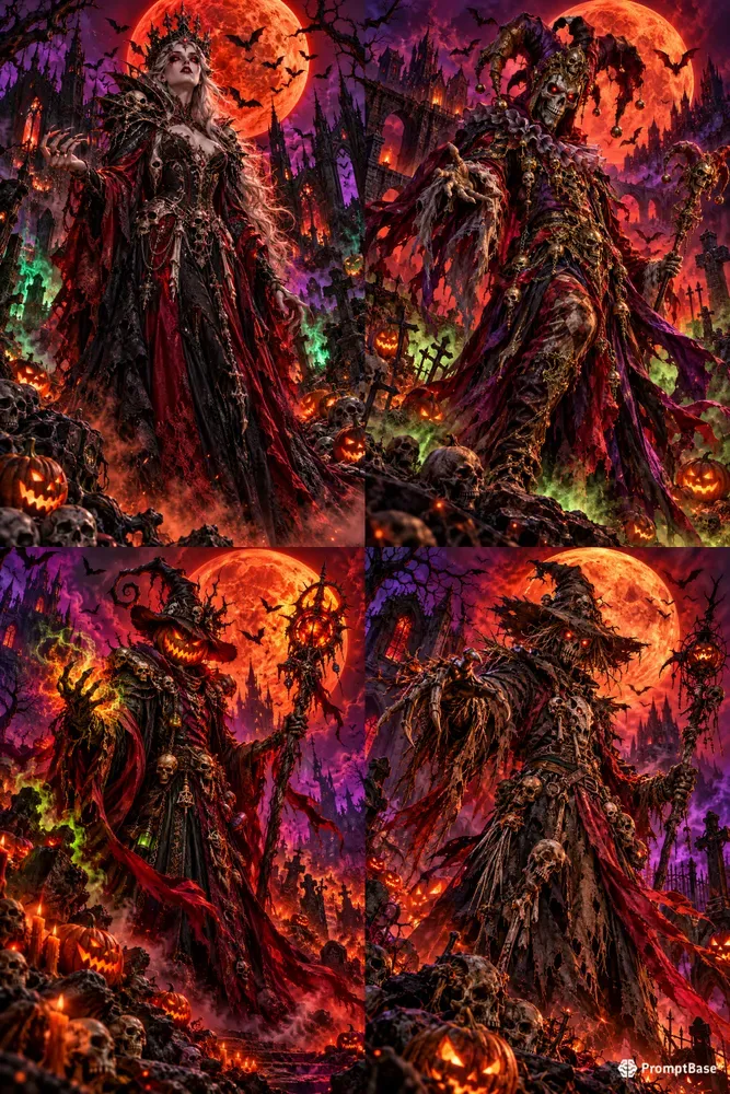 Neon Gothic Halloween Characters