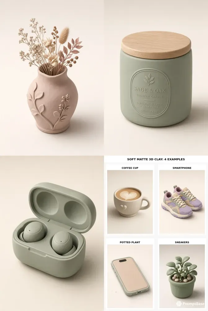 Soft Matte 3d Clay Render Style