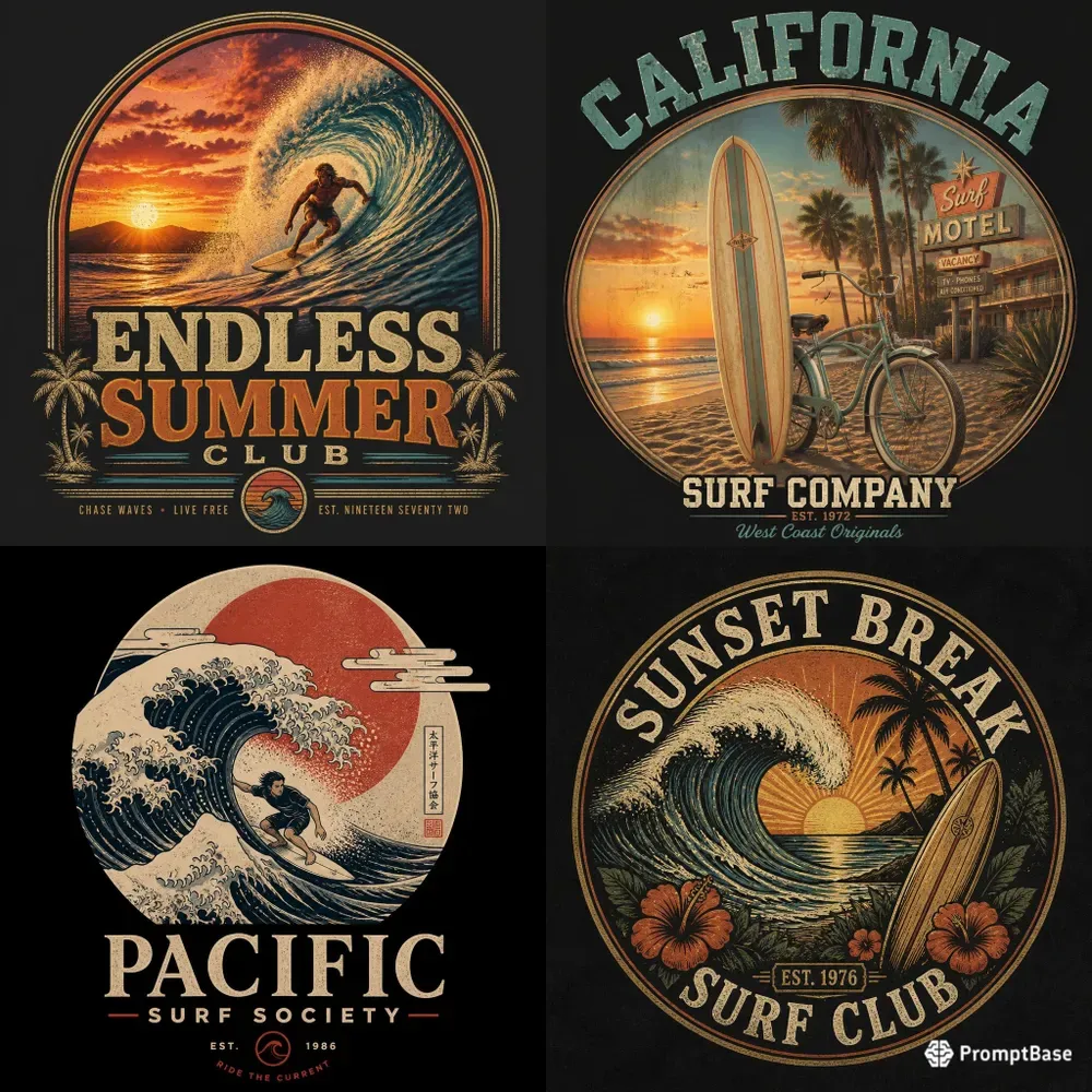 Vintage Surf Graphic Generator