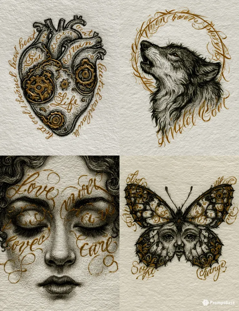 Golden Script Whisper Wall Art