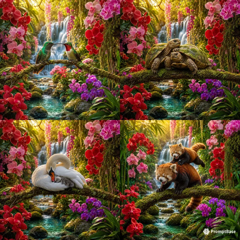 Waterfall Lovebirds