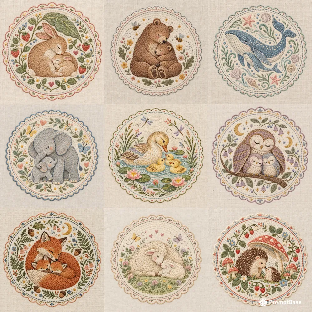 Embroidered Animal Nursery Etsy Prints